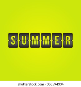 vector Summer Scoreboard, yellow, green and black symbol isolated on background