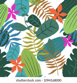vector summer seamless  floral pattern