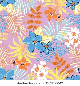 Vector summer seamless floral print