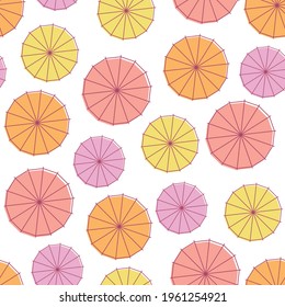 Vector summer seamless pattern with cocktail umbrellas. For paper, cover, fabric, gift wrap, interior.
