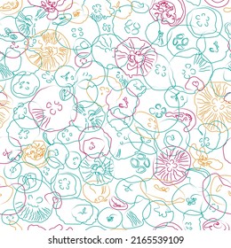 Vector summer seamless pattern with colorful jellyfishes. 