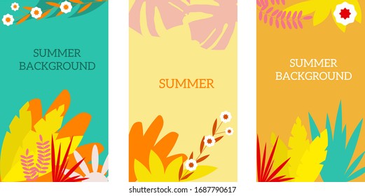 Verano vectorial para medios sociales, tarjetas de felicitación, impresiones, ayuda, fondo...