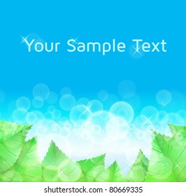 vector summer shiny frame with leaves