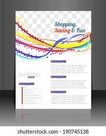 Vector Summer Shopping Flyer Magazine Cover & Poster Template.