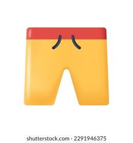 Vector Summer shorts symbols concept 3d vector icon cartoon minimal style
