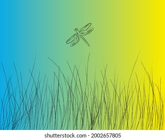 vector summer and spring landscape, illustration, wallpaper and background