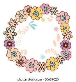 Vector summer stylized floral wreath