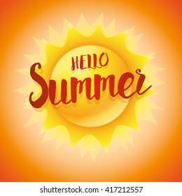 Vector Summer sun character design. Elements are layered separately in vector file. CMYK color mode. Print ready.