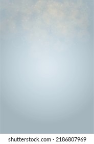 Vector Summer Sun Shine Background with Bokeh Blurred Glowing Gold Circles on Blue Sky.  Blured Sunlight Background. Magic Summertime Print. Calm Defocused Light Design for Posters, Covers, Cards.