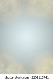 Vector Summer Sun Shine Background with Bokeh Blurred Glowing Gold Circles on Blue Sky.  Blured Sunlight Background. Magic Summertime Print. Calm Defocused Light Design for Posters, Covers, Cards.