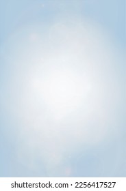 Vector Summer Sun Shine Background with Bokeh Blurred Glowing Gold Circles on Blue Sky.  Blured Sunlight Background. Magic Summertime Print. Calm Defocused Light Design for Posters, Covers, Cards.