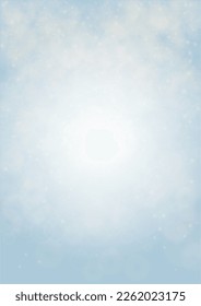 Vector Summer Sun Shine Background with Bokeh Blurred Glowing Gold Circles on Blue Sky.  Blured Sunlight Background. Magic Summertime Print. Calm Defocused Light Design for Posters, Covers, Cards.