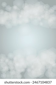 Vector Summer Sun Shine Background with Bokeh Blurred Glowing Gold Circles on Blue Sky.  Blured Sunlight Background. Magic Summertime Print. Calm Defocused Light Design for Posters, Covers, Cards.