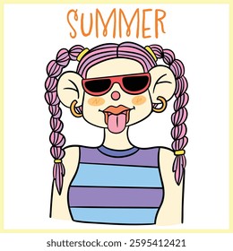 Vector summer ,sunglasses ,relax ,woman