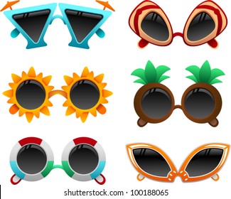 vector summer sunglasses set 1