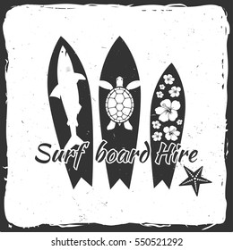 Vector Summer surfing retro badge. Surfing concept for shirt or logo, print, stamp.