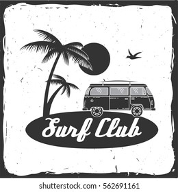 Vector Summer surfing retro badge. Surfing concept for shirt or logo, print, stamp.