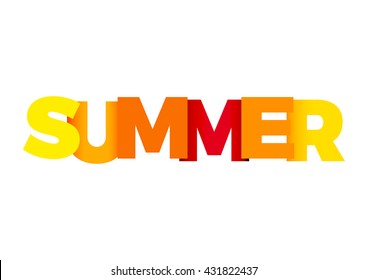 Vector Summer Text, Warm Colors