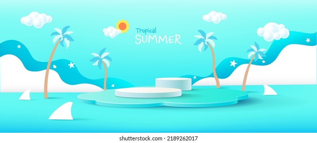 Vector summer time Holiday background. modern minimalist background, Design template for product showcase
