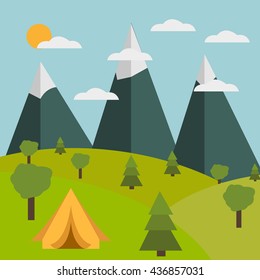 Vector of summer and travel banner symbol or icon, summer and travel poster, summer and travel illustration