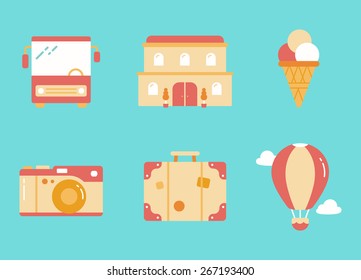 Vector Summer and Travel icon set
