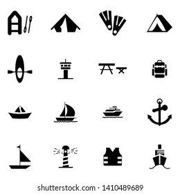 vector summer, travel, vacation and holiday icons set