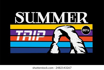 vector of summer trip to Arches National Park, perfect for print, apparel, sticker, etc
