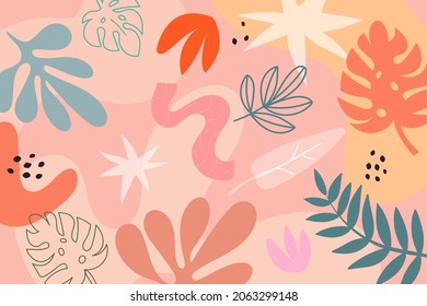 verano vectorial hojas de palma tropical sobre fondo azul. follaje tropical de palmeras. Diseño gráfico moderno. Texturas dibujadas a mano. Ideal para web, tarjeta, afiche, portada, invitación, folleto. EPS10.