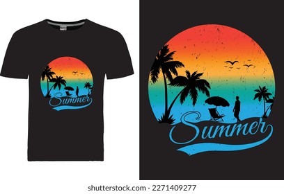 vector Summer T-shirt Design template