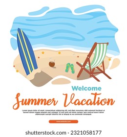 vector summer vacation background beach 
