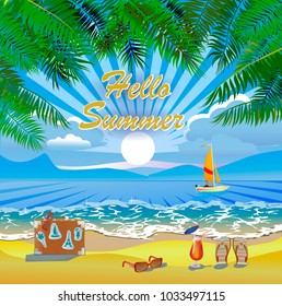 Vector summer vacation and travel design