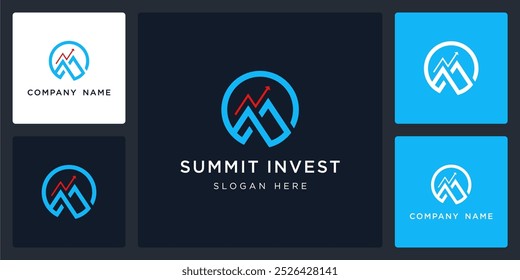 Vektor der Gipfel-Investition, Logo und Symbol-Design-Vorlage zur Verfügung, kann in verschiedenen Medien einfach verwendet werden, editierbar
