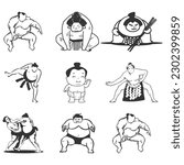 Vector sumo logo character design icon vector