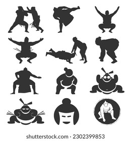 Vector sumo logo character design icon vector