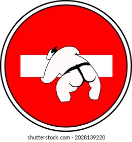 vector sumo wrestler sign design