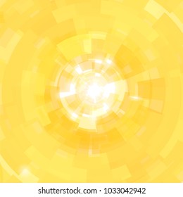 Vector Sun Burst Orange Wave Abstract Background. Yellow Creative Blurred Pattern. Yellow Summer Bright Background with Sunshine. Sparkling Texture with Flare and Lens. Star Flash. Starry Explosion