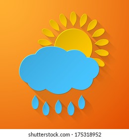 Vector Sun with Clouds background