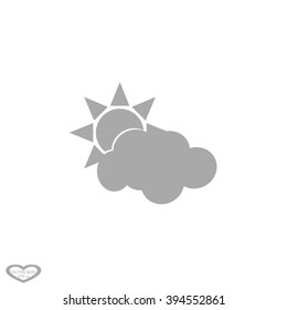 Vector sun with clouds icon