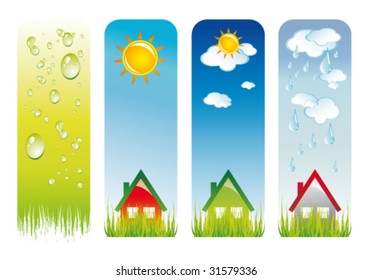 VECTOR Sun and Clouds Weather Delicate Backgrounds