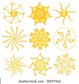 Vector Sun Decor Elements