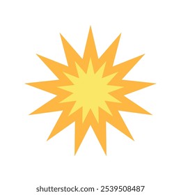 Vector sun element in a cartoon style. Wonders of the cosmos, astronomy science. The illustration is suitable for web design, online shop, print, and social media posts. The icon is isolated on a
