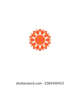 vector sun element orange color background