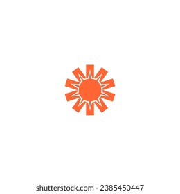 vector sun element orange color graphic