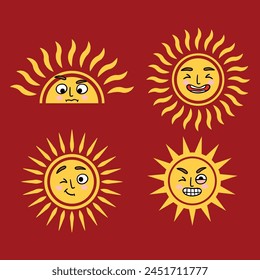 un Vector de sol con caras