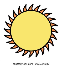 Vector Sun Filled Outline Icon Design
