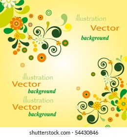 Vector Sun floral background.
