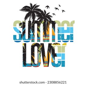Vector sun glasses with beach reflection illustration, for t-shirt print and other uses.