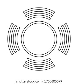 Vector sun icon, contour gray color