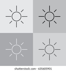 Vector sun icon. vector illustration