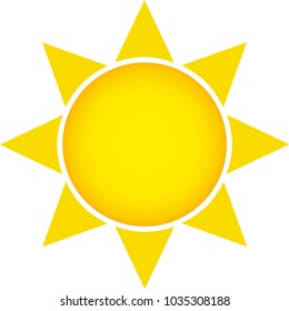 vector sun icon isolated on white background